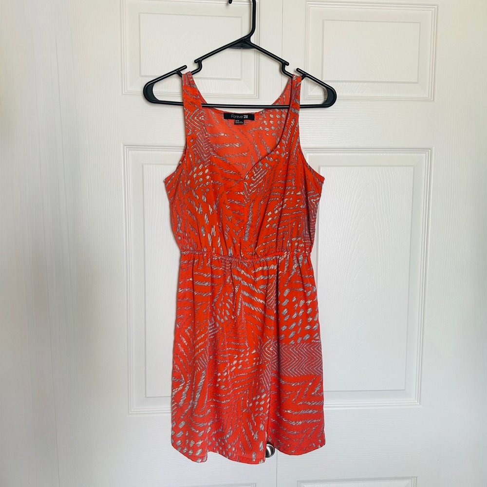 Forever 21 Orange and Silver Sundress Mini